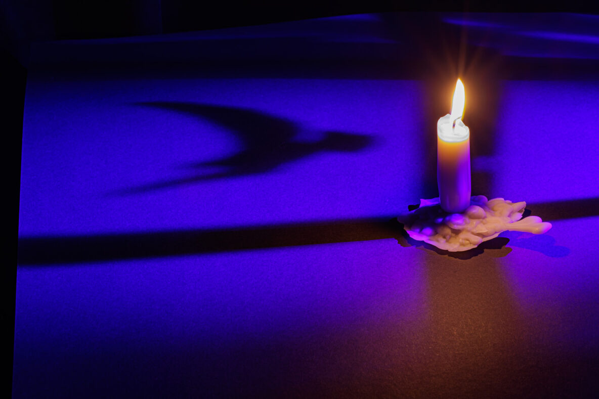 Waakvlam voor vrede - lichtschilderij